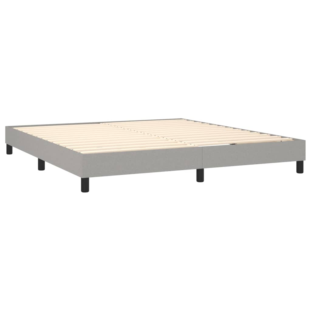 Κρεβάτι Boxspring με Στρώμα & LED Αν.Γκρι 160x200 εκ Υφασμάτινο
