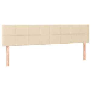 Κρεβάτι Boxspring με Στρώμα & LED Κρεμ 160x200 εκ. Υφασμάτινο