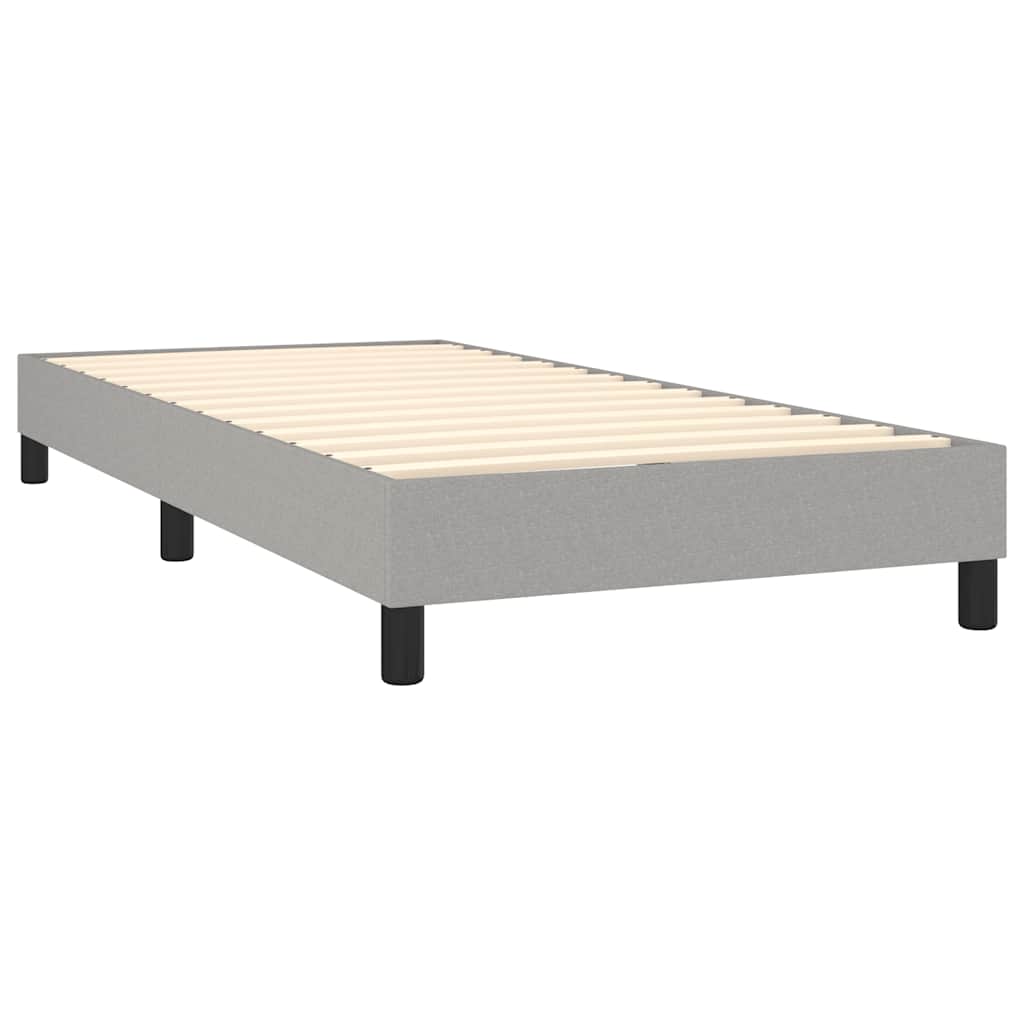 Κρεβάτι Boxspring με Στρώμα & LED Αν.Γκρι 80x200 εκ. Υφασμάτινο
