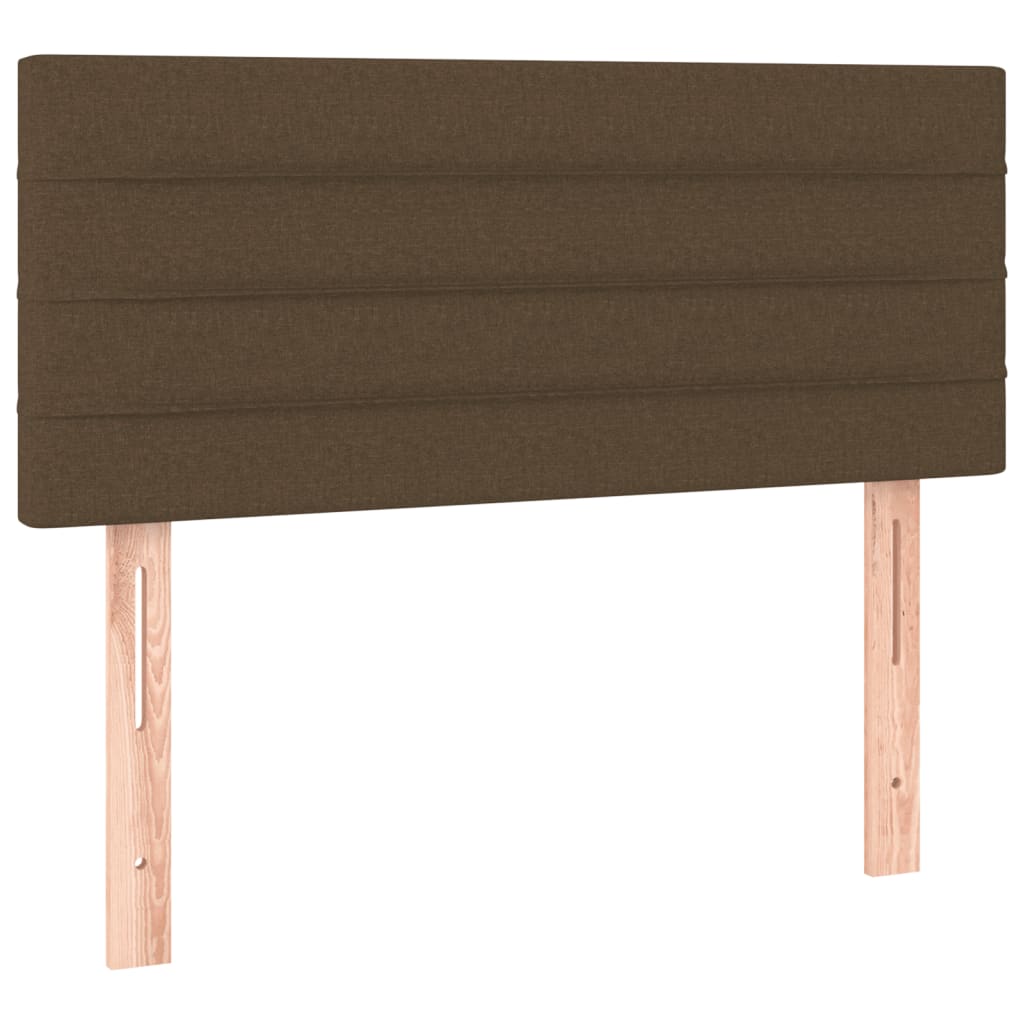 Κρεβάτι Boxspring με Στρώμα & LED Σκ.Καφέ 80x200 εκ. Υφασμάτινο