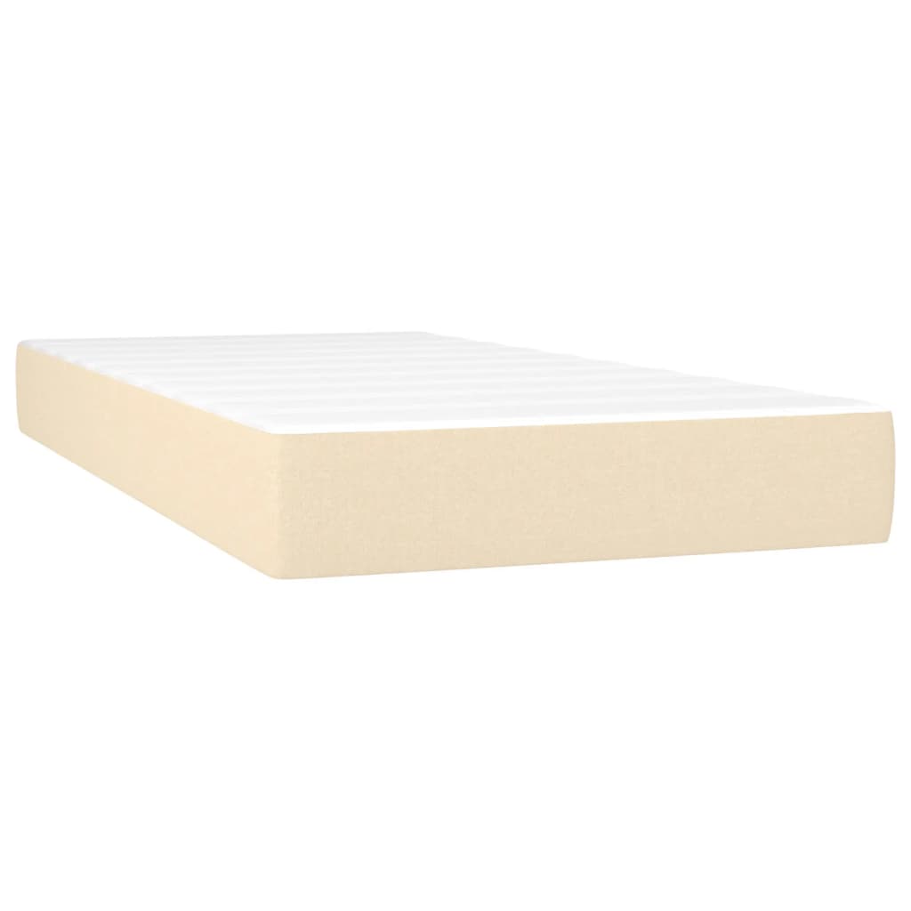 Κρεβάτι Boxspring με Στρώμα & LED Κρεμ 80x200 εκ. Υφασμάτινο