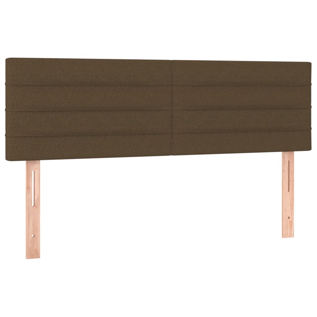 Κρεβάτι Boxspring με Στρώμα & LED Σκ.Καφέ 140x200 εκ Υφασμάτινο