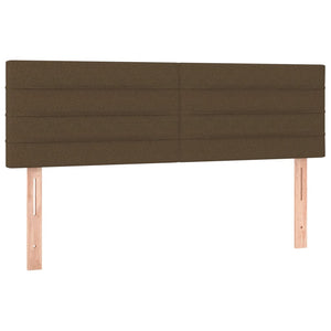 Κρεβάτι Boxspring με Στρώμα & LED Σκ.Καφέ 140x200 εκ Υφασμάτινο