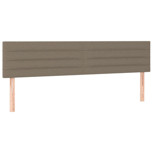 Κρεβάτι Boxspring με Στρώμα & LED Taupe 200x200 εκ. Υφασμάτινο