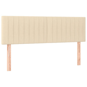 Κρεβάτι Boxspring με Στρώμα & LED Κρεμ 140x200 εκ. Υφασμάτινο