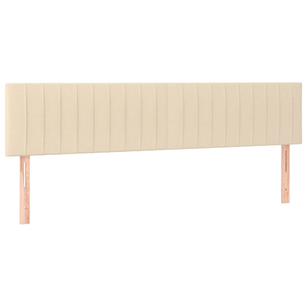 Κρεβάτι Boxspring με Στρώμα & LED Κρεμ 180x200 εκ. Υφασμάτινο