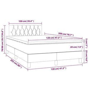 Κρεβάτι Boxspring με Στρώμα & LED Πράσινο 120x200 εκ Υφασμάτινο - Pakobazaar