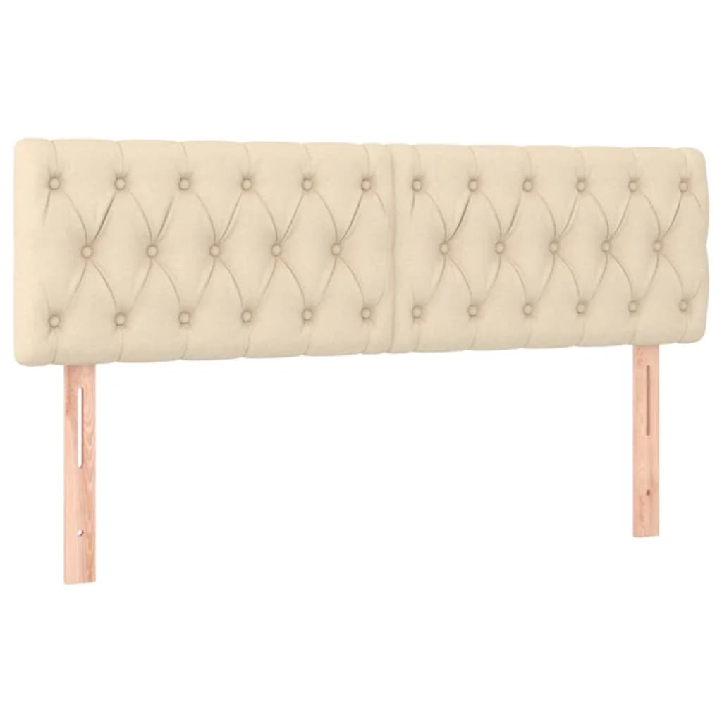 Κρεβάτι Boxspring με Στρώμα & LED Κρεμ 160x200 εκ. Υφασμάτινο