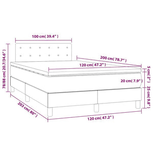 Κρεβάτι Boxspring με Στρώμα & LED Πράσινο 120x200 εκ Υφασμάτινο