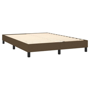 Κρεβάτι Boxspring με Στρώμα & LED Σκ.Καφέ 140x190 εκ Υφασμάτινο - Pakobazaar