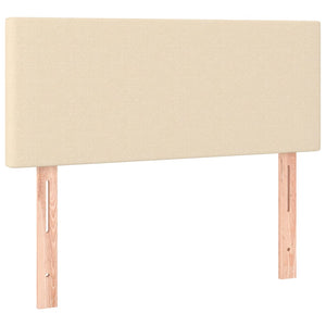 Κρεβάτι Boxspring με Στρώμα & LED Κρεμ 80x200 εκ. Υφασμάτινο