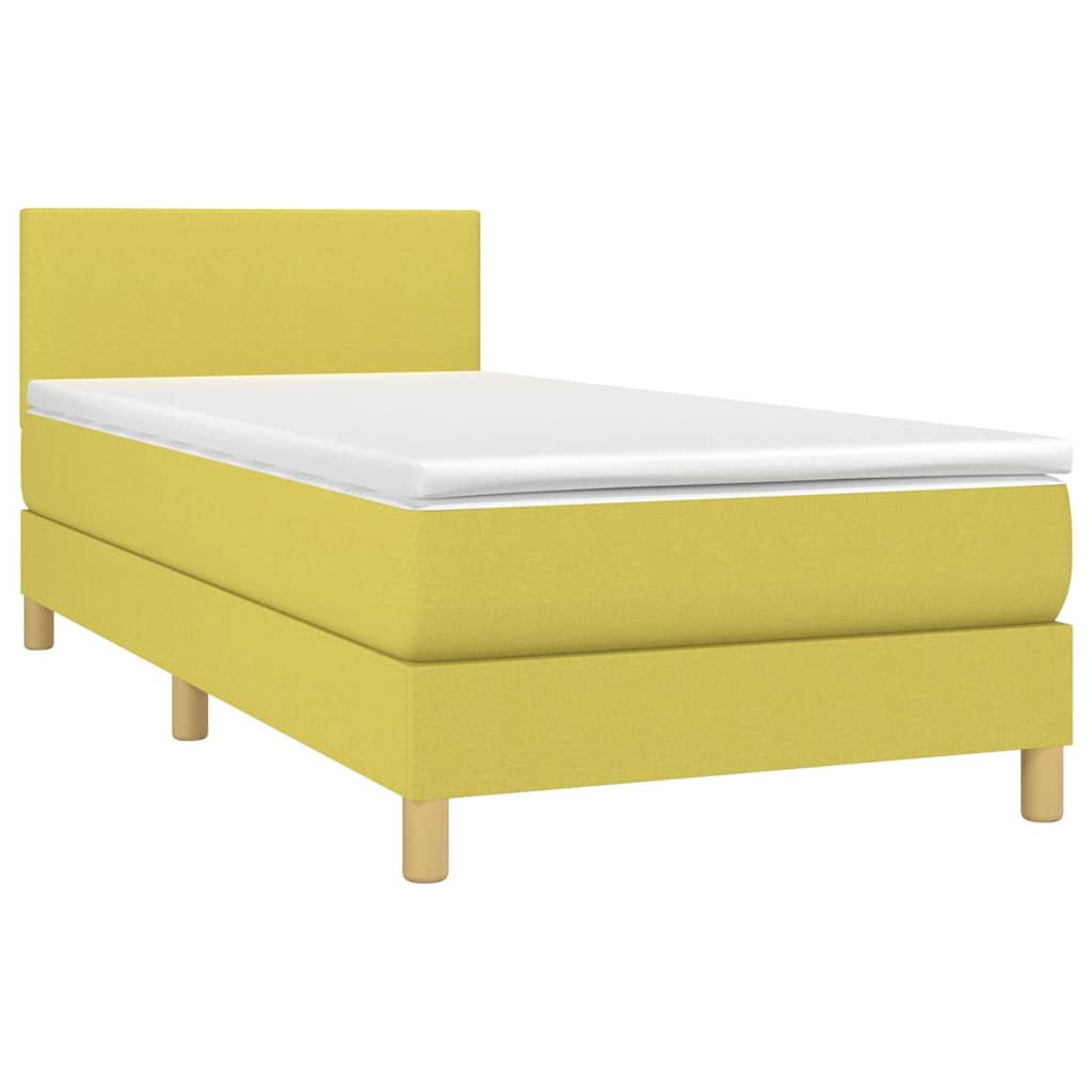 Κρεβάτι Boxspring με Στρώμα & LED Πράσινο 80x200 εκ. Υφασμάτινο