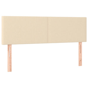 Κρεβάτι Boxspring με Στρώμα & LED Κρεμ 140x190 εκ. Υφασμάτινο - Pakobazaar