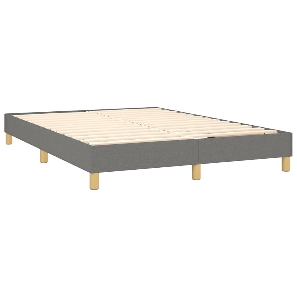 Κρεβάτι Boxspring με Στρώμα & LED Σκ.Γκρι 140x200 εκ Υφασμάτινο