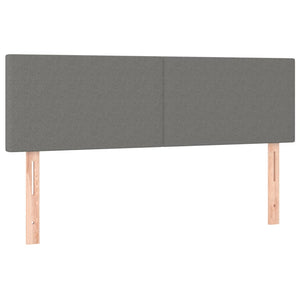 Κρεβάτι Boxspring με Στρώμα & LED Σκ.Γκρι 140x200 εκ Υφασμάτινο