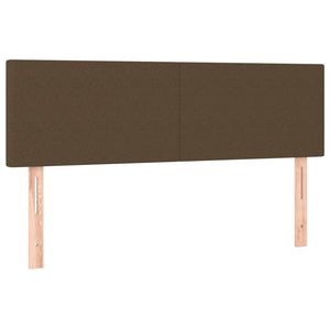 Κρεβάτι Boxspring με Στρώμα & LED Σκ.Καφέ 140x200 εκ Υφασμάτινο