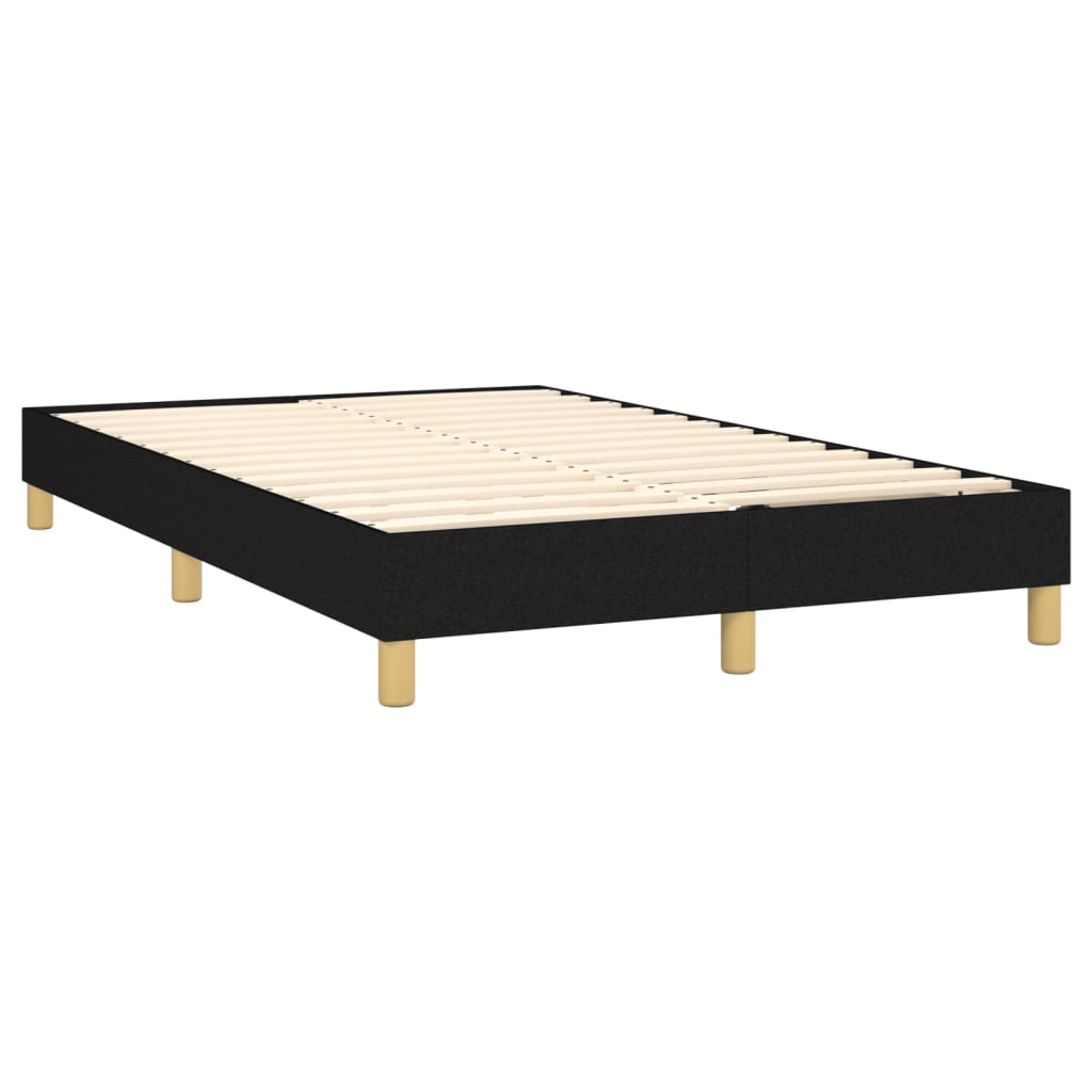 Κρεβάτι Boxspring με Στρώμα & LED Μαύρο 120x200 εκ. Υφασμάτινο