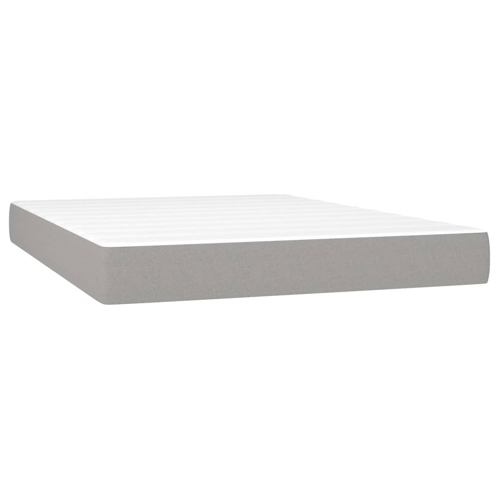 Κρεβάτι Boxspring με Στρώμα & LED Αν.Γκρι 140x190εκ. Υφασμάτινο - Pakobazaar