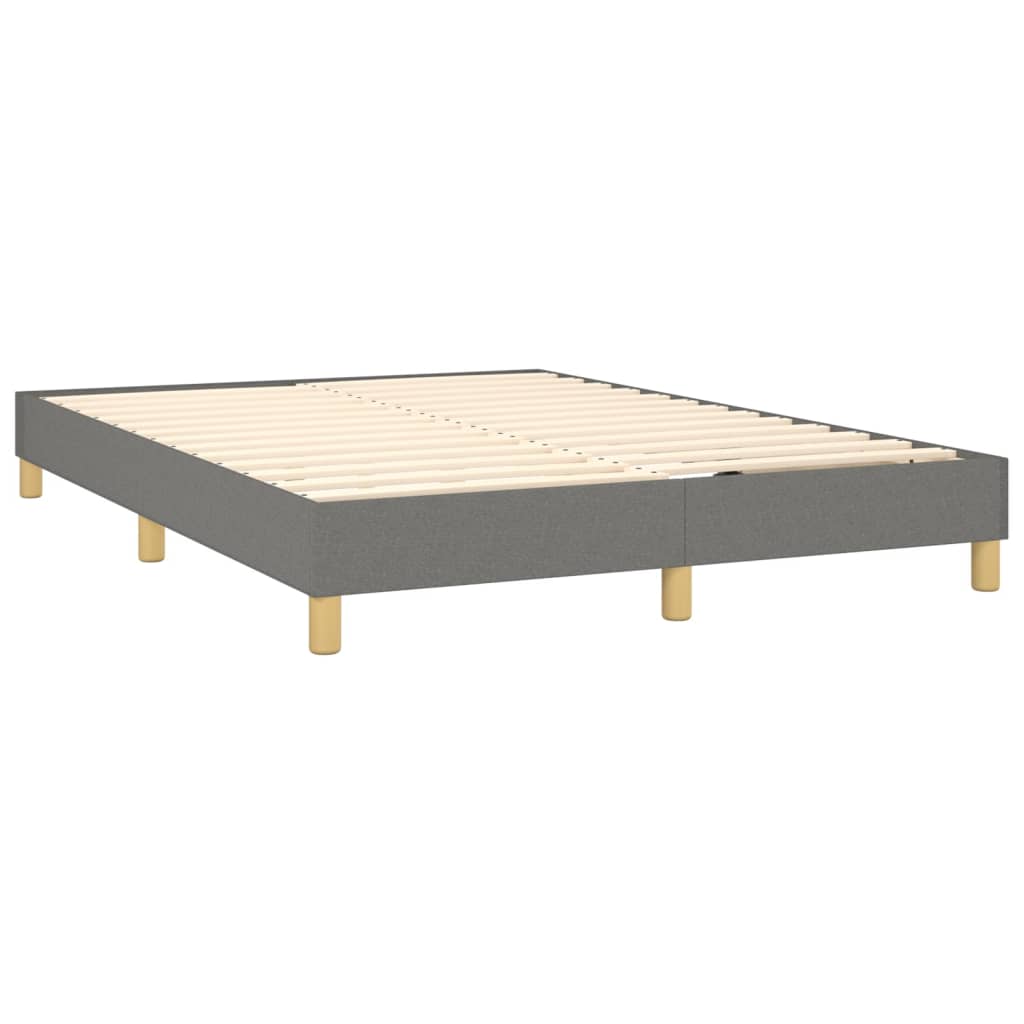 Κρεβάτι Boxspring με Στρώμα & LED Σκ.Γκρι 140x190 εκ Υφασμάτινο