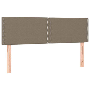 Κρεβάτι Boxspring με Στρώμα & LED Taupe 140x190 εκ. Υφασμάτινο