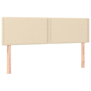 Κρεβάτι Boxspring με Στρώμα & LED Κρεμ 140x190 εκ. Υφασμάτινο - Pakobazaar