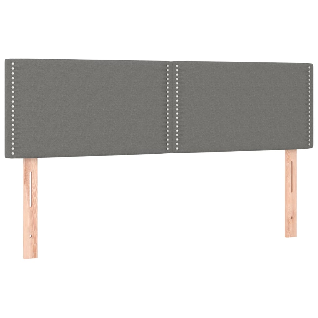 Κρεβάτι Boxspring με Στρώμα & LED Σκ.Γκρι 140x200 εκ Υφασμάτινο