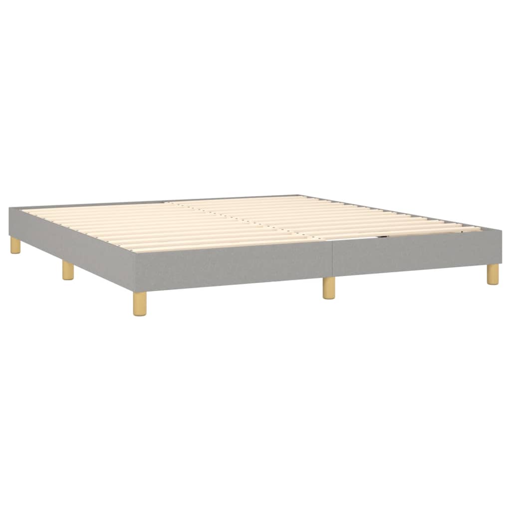 Κρεβάτι Boxspring με Στρώμα & LED Αν.Γκρι 160x200 εκ Υφασμάτινο