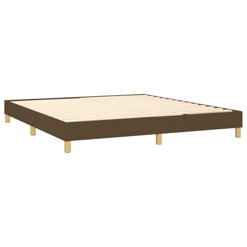 Κρεβάτι Boxspring με Στρώμα & LED Σκ.Καφέ 160x200 εκ Υφασμάτινο