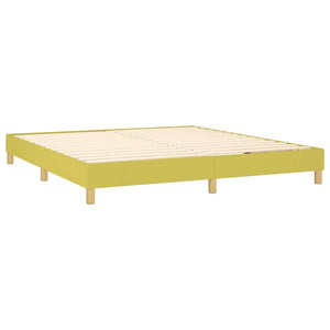 Κρεβάτι Boxspring με Στρώμα & LED Πράσινο 160x200 εκ Υφασμάτινο