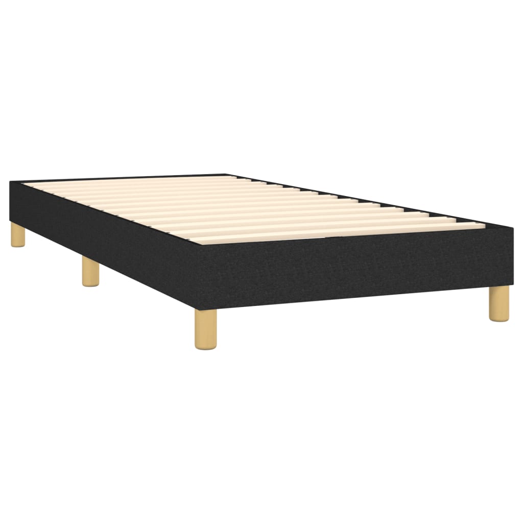 Κρεβάτι Boxspring με Στρώμα & LED Μαύρο 90x190 εκ. Υφασμάτινο - Pakobazaar