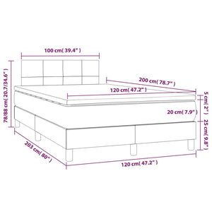 Κρεβάτι Boxspring με Στρώμα & LED Πράσινο 120x200 εκ Υφασμάτινο - Pakobazaar