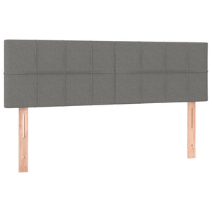 Κρεβάτι Boxspring με Στρώμα & LED Σκ.Γκρι 140x190 εκ Υφασμάτινο