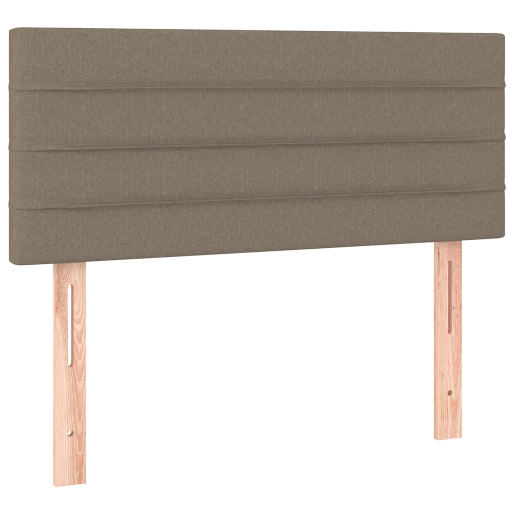 Κρεβάτι Boxspring με Στρώμα & LED Taupe 80x200 εκ. Υφασμάτινο
