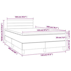 Κρεβάτι Boxspring με Στρώμα & LED Πράσινο 120x200 εκ Υφασμάτινο - Pakobazaar