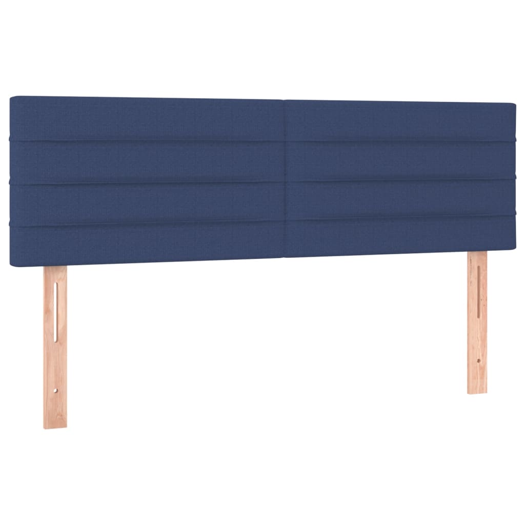 Κρεβάτι Boxspring με Στρώμα & LED Μπλε 140x190 εκ. Υφασμάτινο