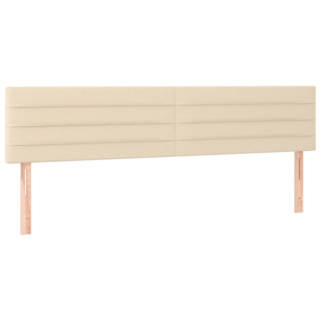 Κρεβάτι Boxspring με Στρώμα & LED Κρεμ 160x200 εκ. Υφασμάτινο