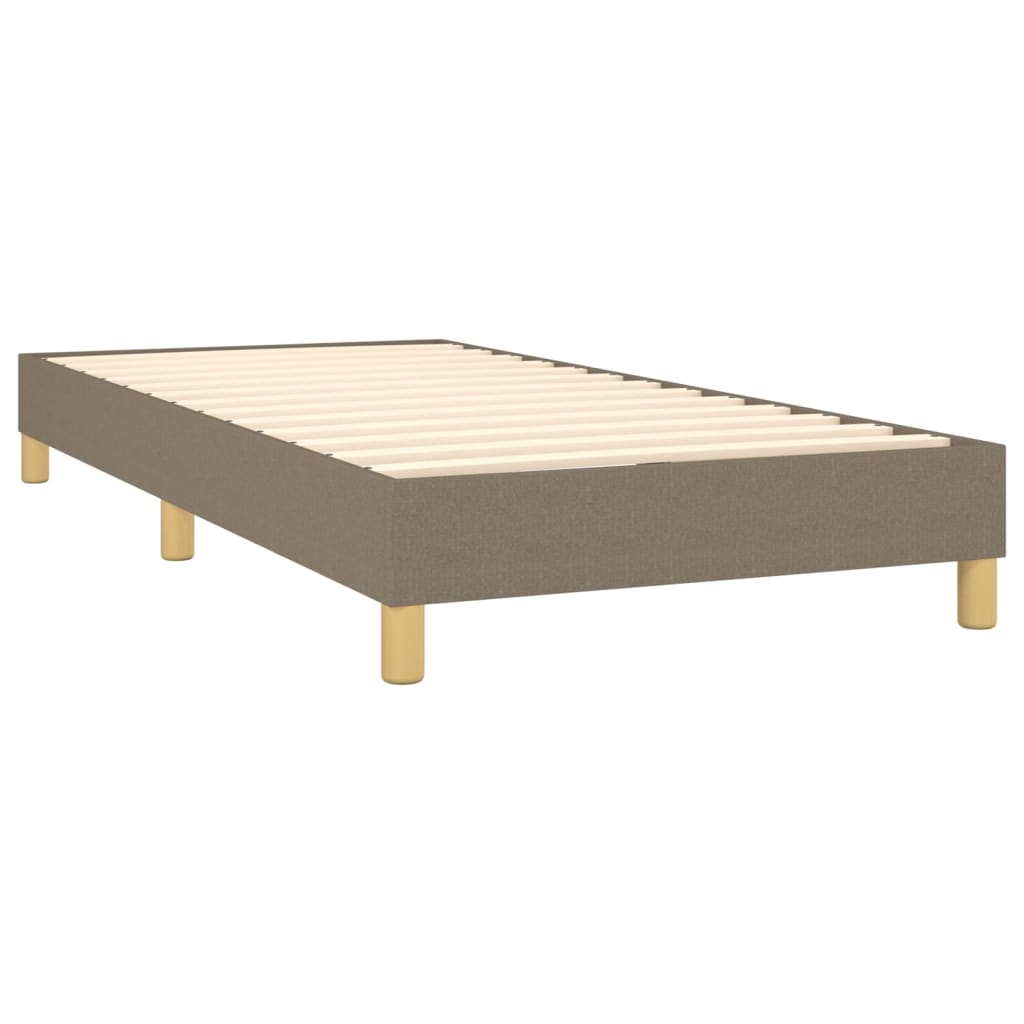 Κρεβάτι Boxspring με Στρώμα & LED Taupe 80x200 εκ. Υφασμάτινο