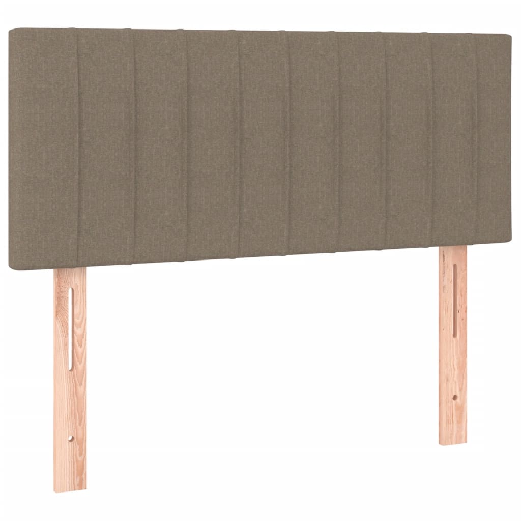 Κρεβάτι Boxspring με Στρώμα & LED Taupe 90x190 εκ. Υφασμάτινο