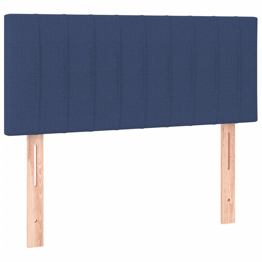 Κρεβάτι Boxspring με Στρώμα & LED Μπλε 90x200 εκ. Υφασμάτινο