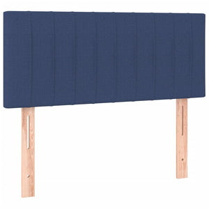 Κρεβάτι Boxspring με Στρώμα & LED Μπλε 90x200 εκ. Υφασμάτινο