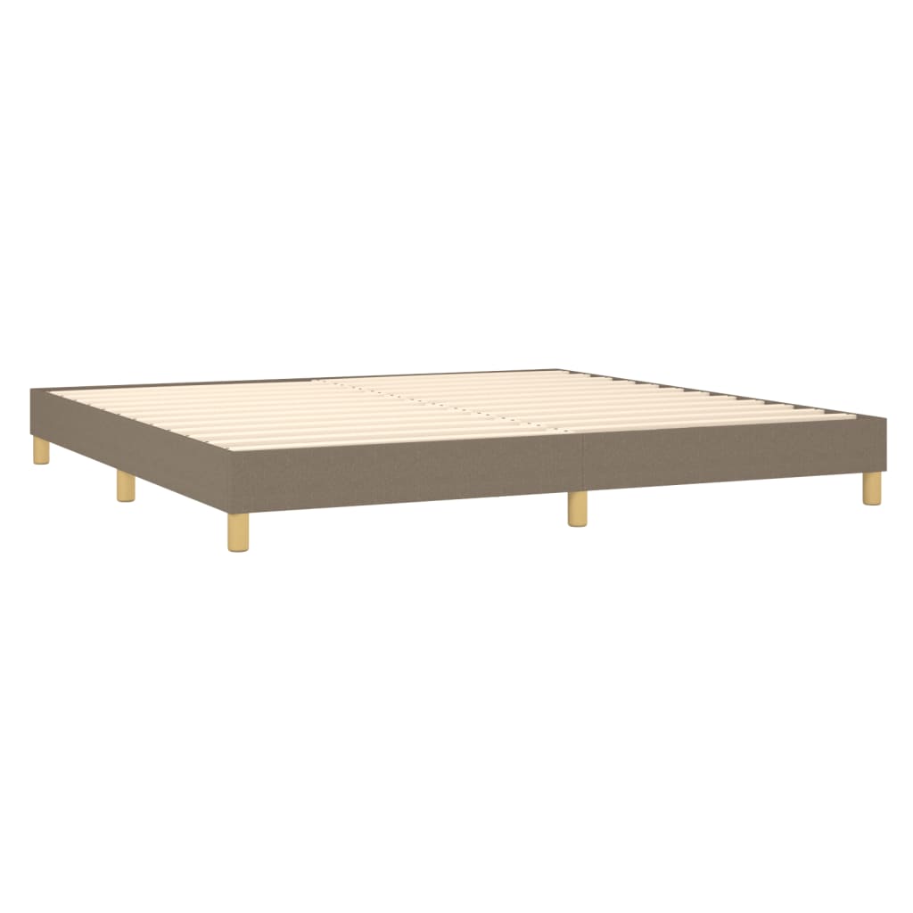 Κρεβάτι Boxspring με Στρώμα & LED Taupe 200x200 εκ. Υφασμάτινο