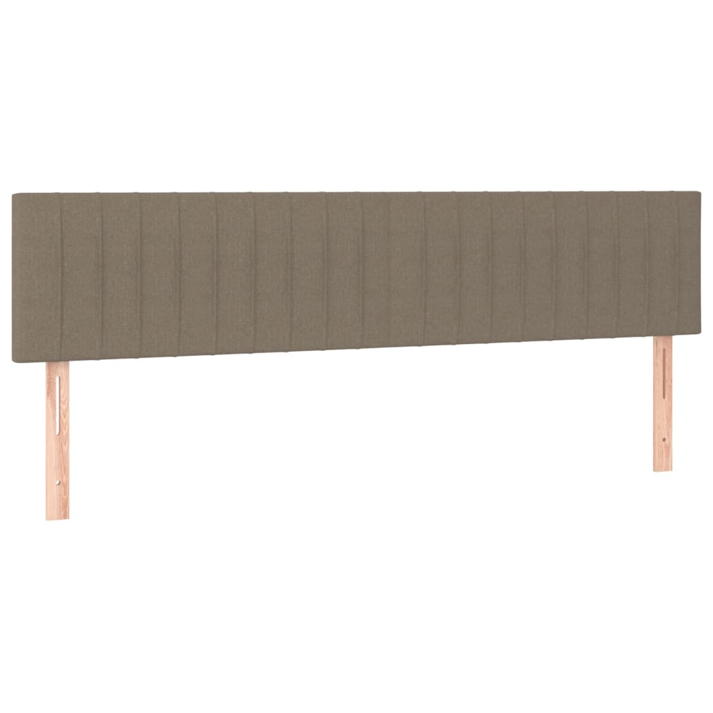 Κρεβάτι Boxspring με Στρώμα & LED Taupe 200x200 εκ. Υφασμάτινο