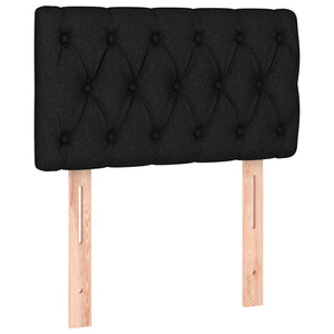 Κρεβάτι Boxspring με Στρώμα & LED Μαύρο 80x200 εκ. Υφασμάτινο