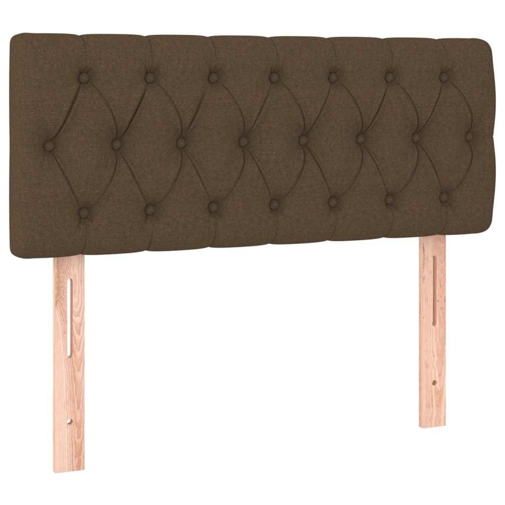 Κρεβάτι Boxspring με Στρώμα & LED Σκ.Καφέ 90x200 εκ. Υφασμάτινο - Pakobazaar