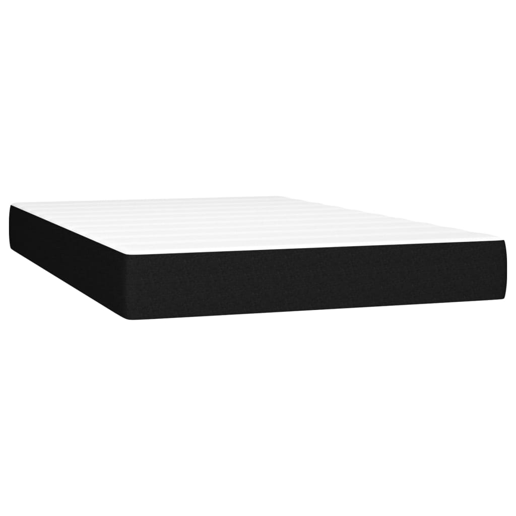 Κρεβάτι Boxspring με Στρώμα & LED Μαύρο 120x200 εκ. Υφασμάτινο - Pakobazaar