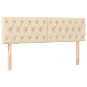 Κρεβάτι Boxspring με Στρώμα & LED Κρεμ 140x190 εκ. Υφασμάτινο - Pakobazaar