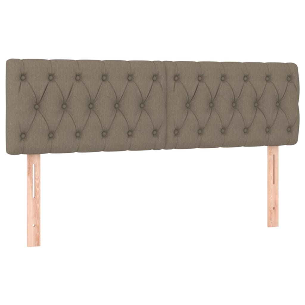 Κρεβάτι Boxspring με Στρώμα & LED Taupe 160x200 εκ. Υφασμάτινο - Pakobazaar