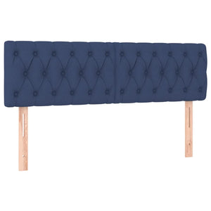 Κρεβάτι Boxspring με Στρώμα & LED Μπλε 160x200 εκ. Υφασμάτινο