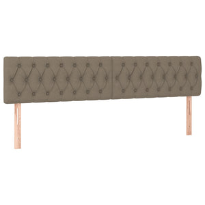 Κρεβάτι Boxspring με Στρώμα & LED Taupe 200x200 εκ. Υφασμάτινο