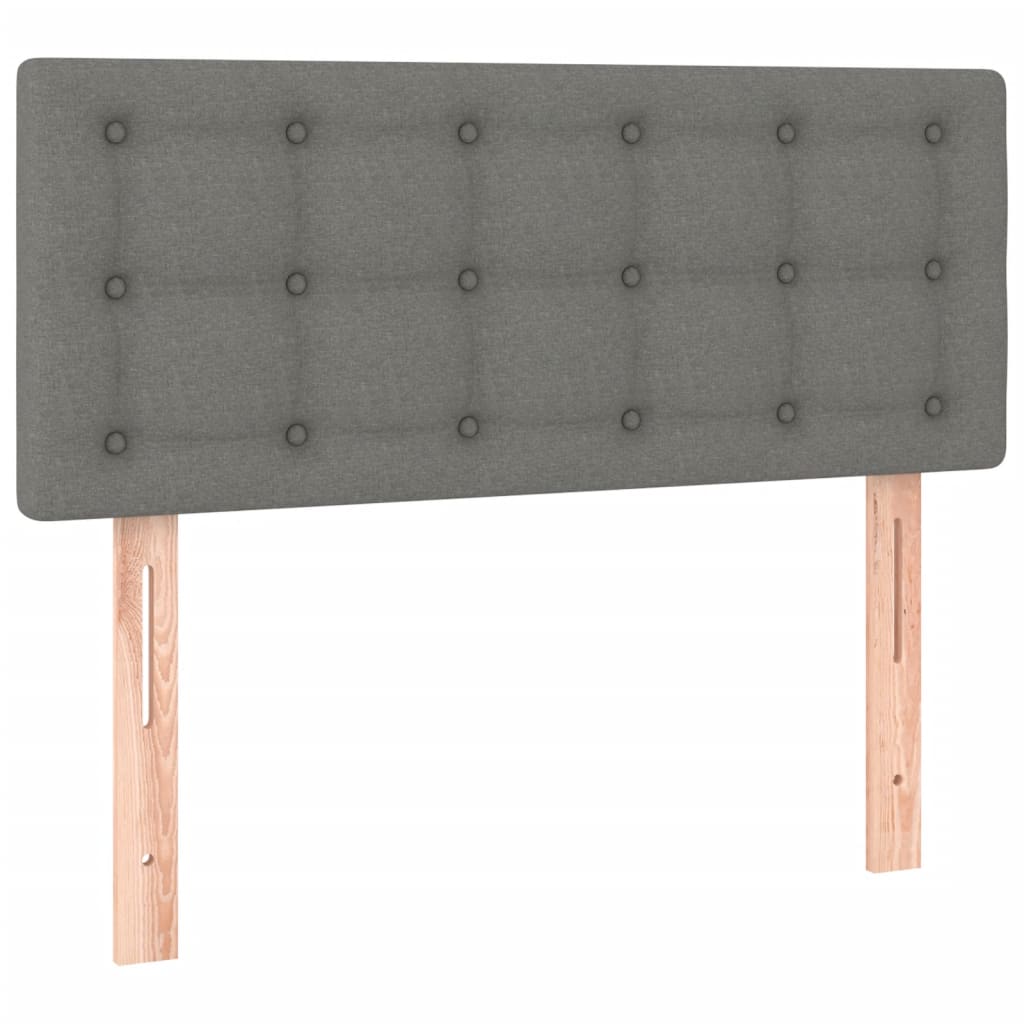 Κρεβάτι Boxspring με Στρώμα & LED Σκ.Γκρι 120x200 εκ Υφασμάτινο